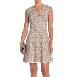 Rebecca Taylor Sparkle Tweed Cream A-Line Dress 8